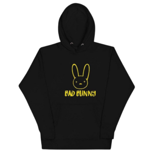 Bad Bunny Yellow Logo Print Hoodie