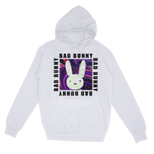 Bad Bunny Psychedelic Nero Felpa Maglione Unisex Uomo