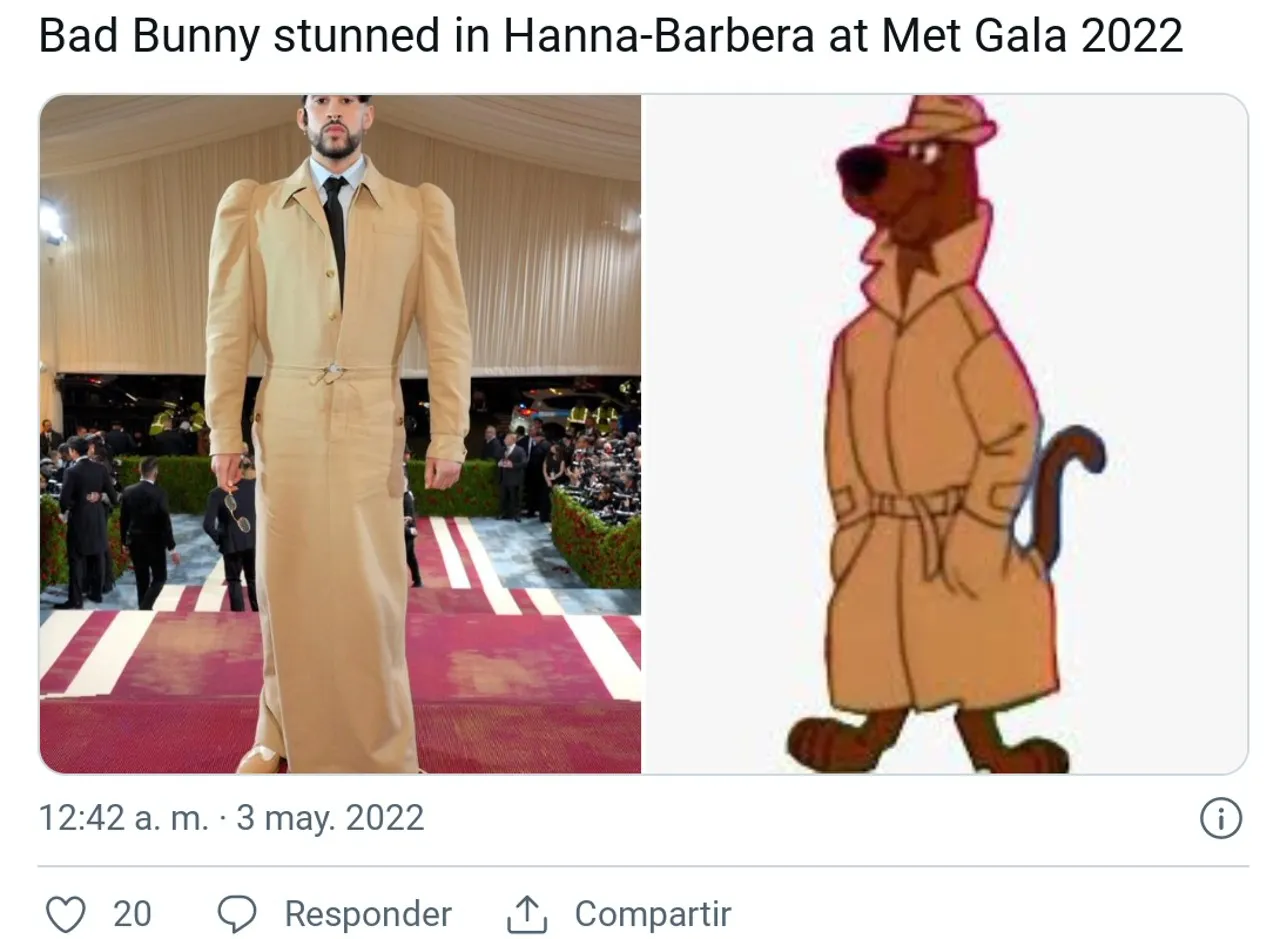 Bad Bunny's Met Gala look sparks meme