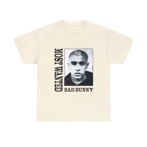 MOST WANTED TOUR DATES NATURAL COTTON TEE - Bad Bunny Merch | Official ...